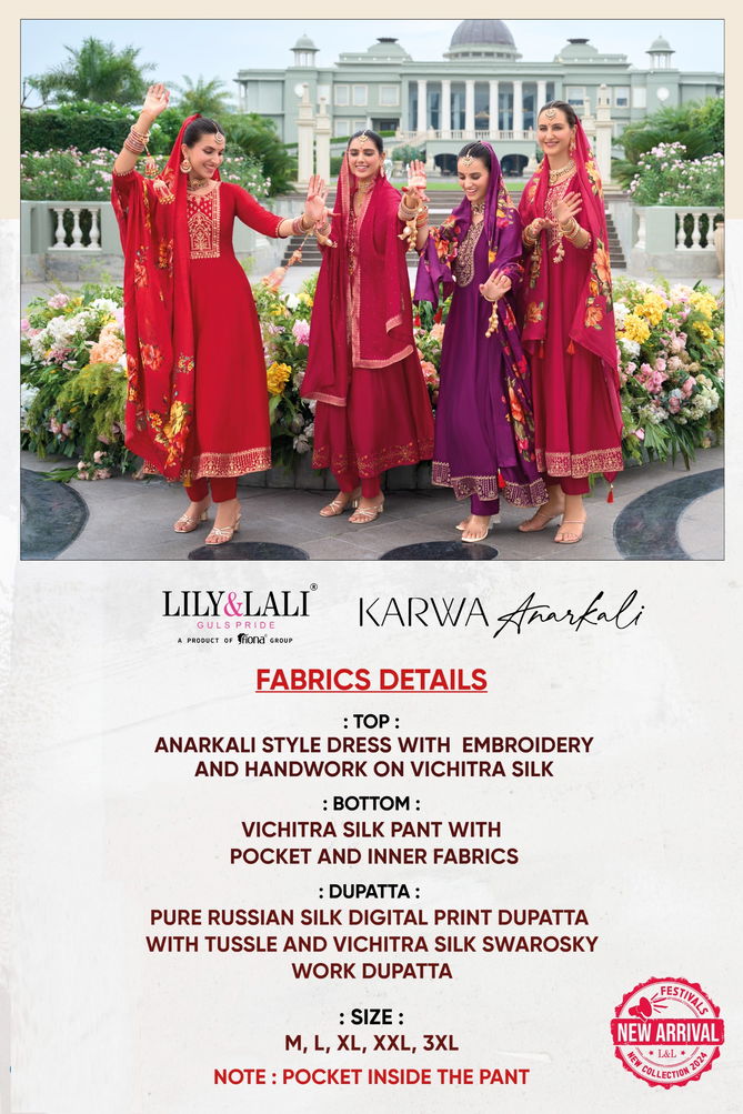 Karwa Anarkali By Lily And Lali Long Kurti With Bottom Dupatta Wholesalers In Delhi
